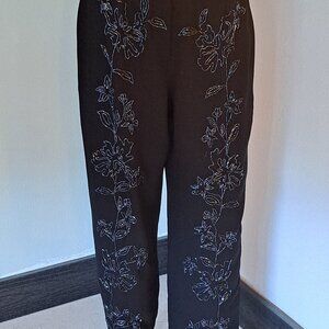 Cheeta B Evening Black Sequined Pants by Sherrie Bloom & Peter Noviello Size 10